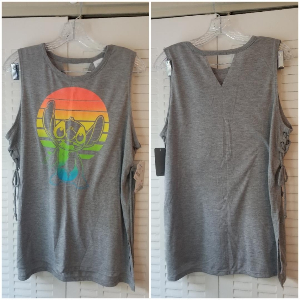 Disney Lilo & Stitch Side Tie Rainbow Tank